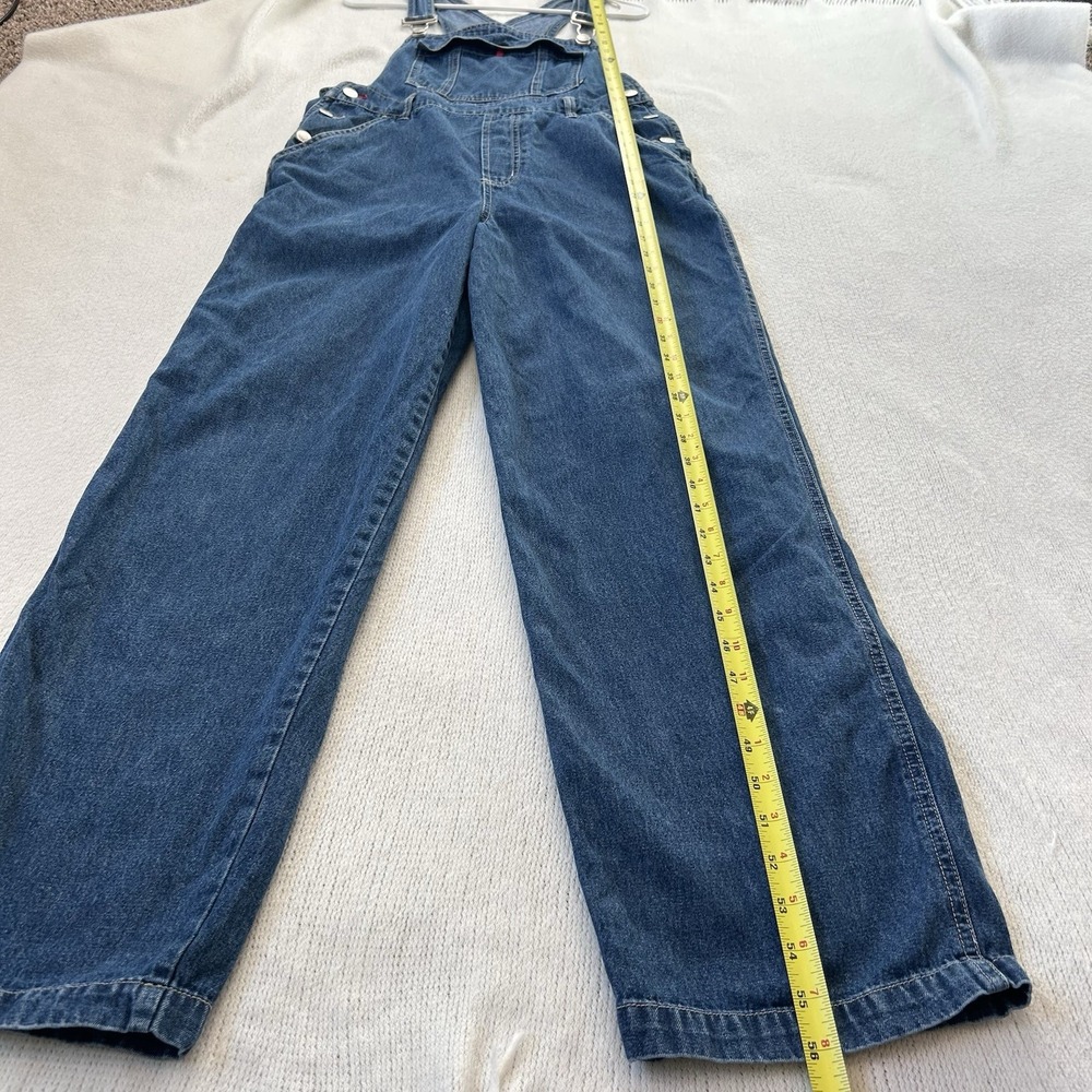 Vtg Y2K 90s No Boundaries Denim Overalls Juniors Size M 7/9 Blue Carpenter - Picture 7 of 14